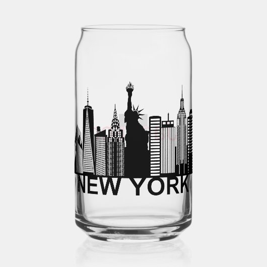 New Yorker City Silhouette Dosenglas (Vorderseite)