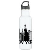 New Yorker City Silhouette Edelstahlflasche (Vorderseite)