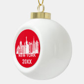 New Yorker City Silhouette Keramik Kugel-Ornament (Rechts)