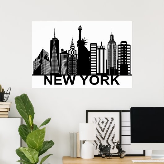 New Yorker City Silhouette Poster (Heimbüro)