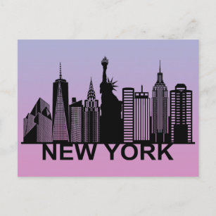 New Yorker City Silhouette Postkarte