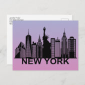 New Yorker City Silhouette Postkarte (Vorne/Hinten)
