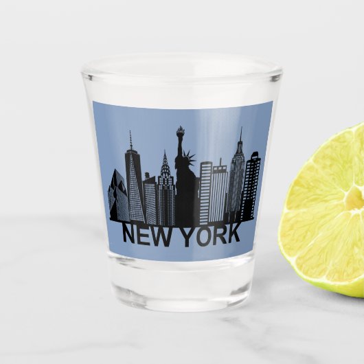 New Yorker City Silhouette Schnapsglas (Vorderseite)