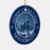New Yorker City Skyline Foto Weihnachtszuwachs Keramikornament (Rechts)