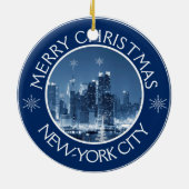 New Yorker City Skyline Foto Weihnachtszuwachs Keramikornament (Hinten)