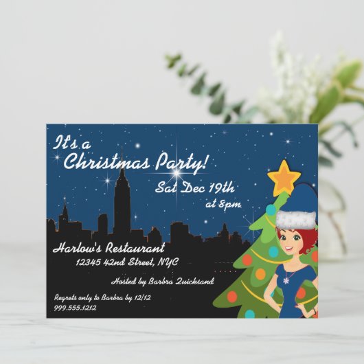 New Yorker Einladung zu Weihnachten (Stehend Vorderseite)