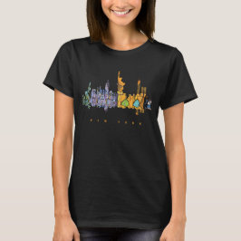 New Yorker farbige Silhouette T-Shirt