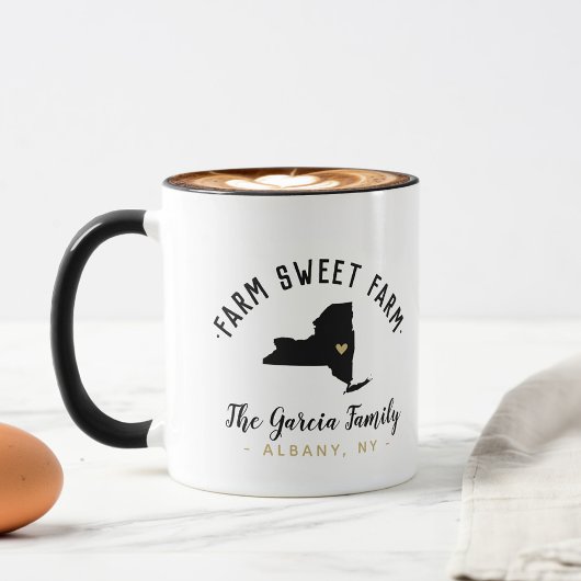 New Yorker Farm Sweet Farm Family Monogram-Tasse Tasse