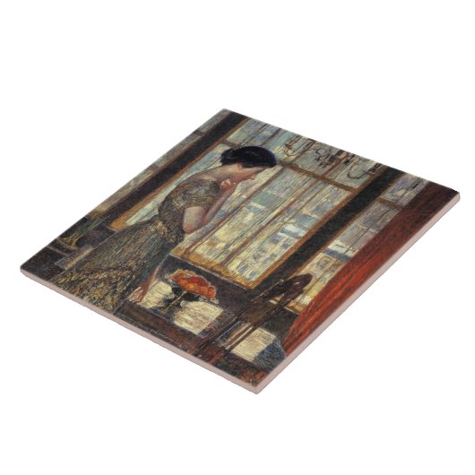 New Yorker Fenster im Winter (von Childe Hassam) Fliese (Seite)