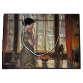 New Yorker Fenster im Winter (von Childe Hassam) Große Geschenktüte (Vorderseite)