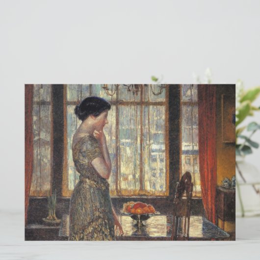 New Yorker Fenster im Winter (von Childe Hassam) Karte (Stehend Vorderseite)