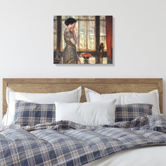 New Yorker Fenster im Winter (von Childe Hassam) Leinwanddruck (Insitu (Schlafzimmer))