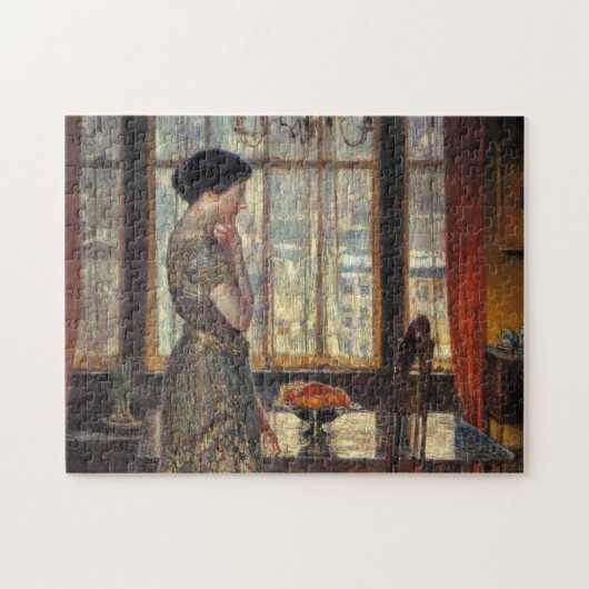 New Yorker Fenster im Winter (von Childe Hassam) Puzzle (Horizontal)