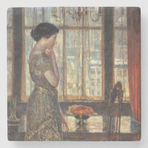 New Yorker Fenster im Winter (von Childe Hassam) Steinuntersetzer