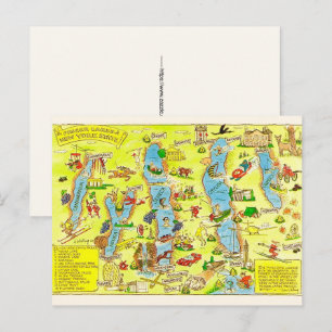 New Yorker Finger Lakes lustige Postkarte