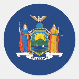 New Yorker Flag, Flag New York Runder Aufkleber