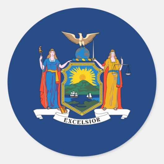 New Yorker Flag, Flag New York Runder Aufkleber (Vorderseite)