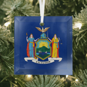 New Yorker Flagge, der Empire State, amerikanische Ornament Aus Glas