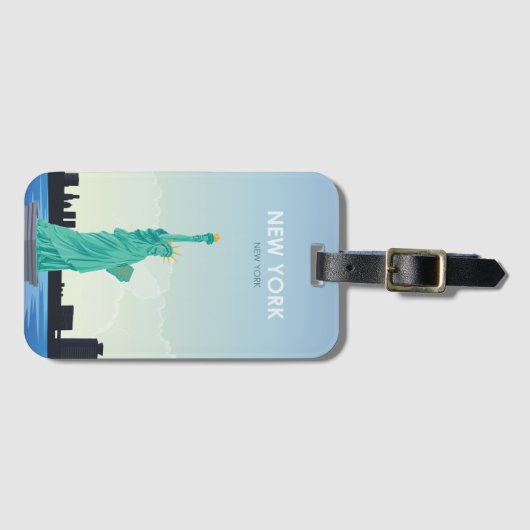 New Yorker Freiheitsstatue Gepäckanhänger (Vorderseite (Horizontal))