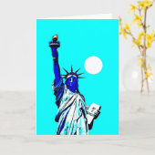 New Yorker Freiheitsstatue Pop Art Karte (Gelbe Blume)