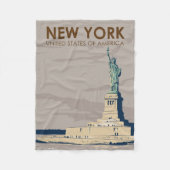 New Yorker Freiheitsstatue Retro Fleecedecke (Vorderseite)