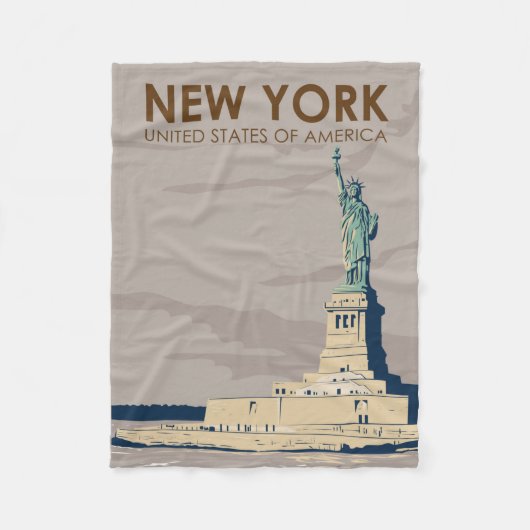 New Yorker Freiheitsstatue Retro Fleecedecke (Vorderseite)