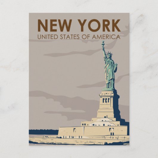 New Yorker Freiheitsstatue Retro Postkarte (Vorderseite)