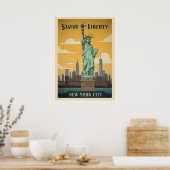 New Yorker Freiheitsstatue V02 Poster (Küche)