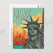 New Yorker Freiheitsstatue Vintag Postkarte (Vorne/Hinten)