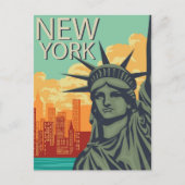 New Yorker Freiheitsstatue Vintag Postkarte (Vorderseite)