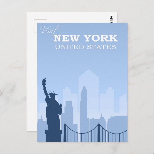 New Yorker Freiheitsstatue Vintag Postkarte (Vorne/Hinten)