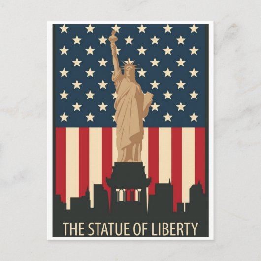 New Yorker Freiheitsstatue Vintag Postkarte (Vorderseite)