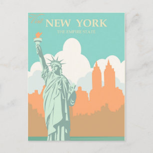 New Yorker Freiheitsstatue Vintag Postkarte