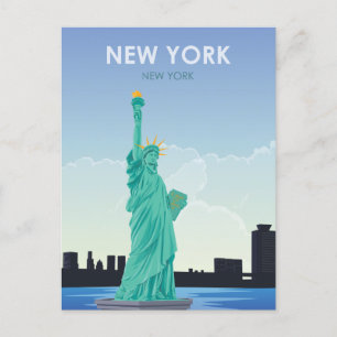 New Yorker Freiheitsstatue Vintage-Reisepostkarte Postkarte
