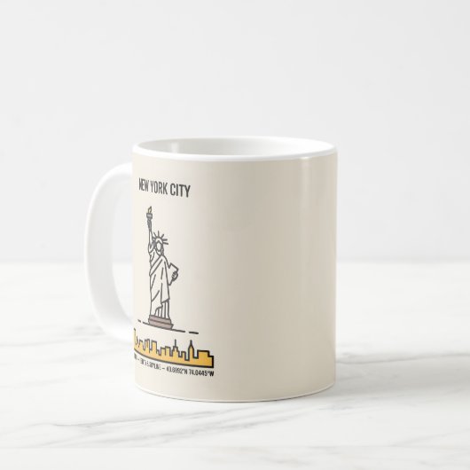 New Yorker Freiheitsstraßen Minimalistisch Kaffeetasse (Vorderseite Links)