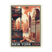 New Yorker Gebäude Vintager Balkon Magnet (Vertikal)