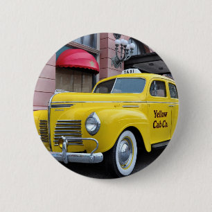 New Yorker Gelber Vintage-Taxi Button