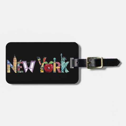 New Yorker Gepäckmarke Gepäckanhänger (Vorderseite horizontal)