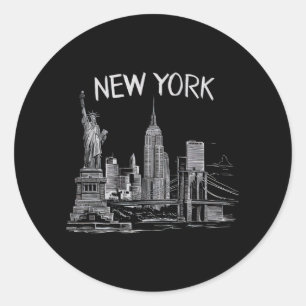 New Yorker Geschenke für Männer Frauen NY Stadt Vi Runder Aufkleber