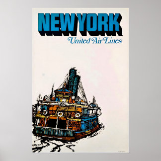 New Yorker Hafen Druck NYC Kunst United Reiseplaka Poster