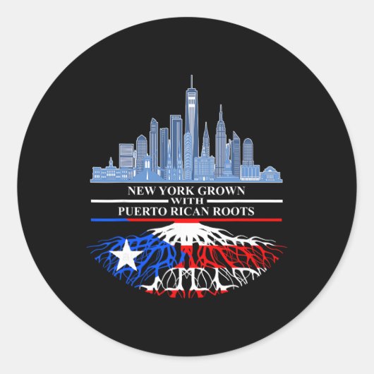 New Yorker Half Puerto Rican New York City Puerto Runder Aufkleber (Vorderseite)
