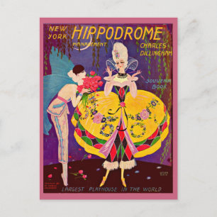 New Yorker Hippodrome-Programm 1920 Postkarte