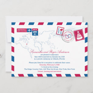 New Yorker Hochzeitsempfang per Luftpost Einladung