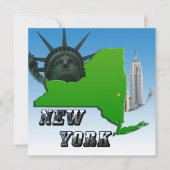 New Yorker Karte, Freiheitsstatue, Denkmal Einladung (Vorderseite)
