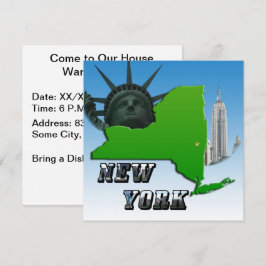 New Yorker Karte, Freiheitsstatue, Denkmal Einladung