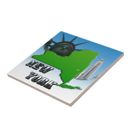 New Yorker Karte, Freiheitsstatue, Denkmal Fliese