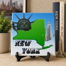 New Yorker Karte, Freiheitsstatue, Denkmal Fliese