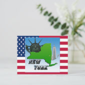 New Yorker Karte, Freiheitsstatue, Denkmal Postkarte (Stehend Vorderseite)