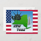 New Yorker Karte, Freiheitsstatue, Denkmal Postkarte (Vorne/Hinten)
