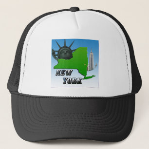 New Yorker Karte, Freiheitsstatue, Denkmal Truckerkappe